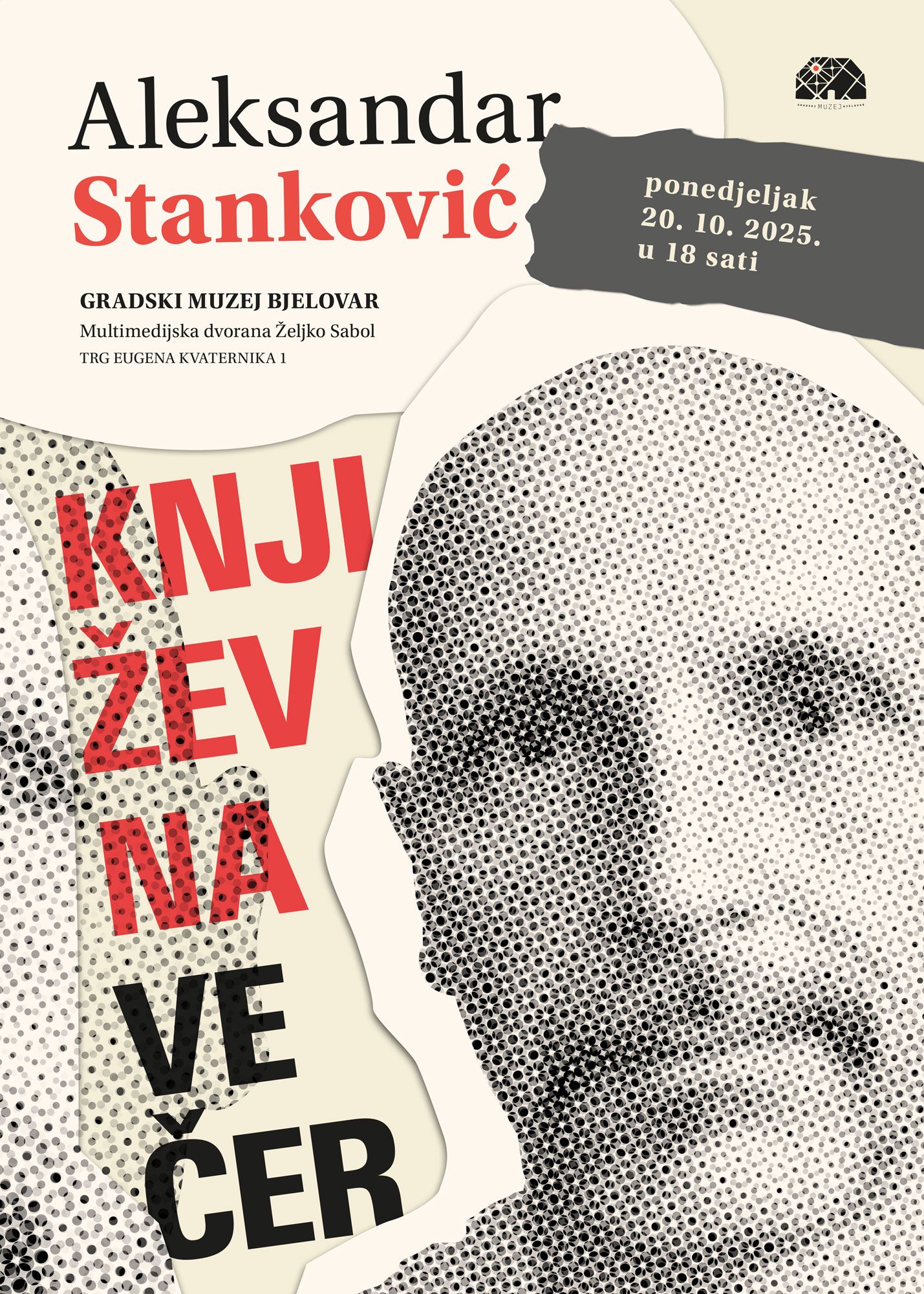Gradski Muzej Bjelovar Književna večer s Aleksandrom Stankovićem